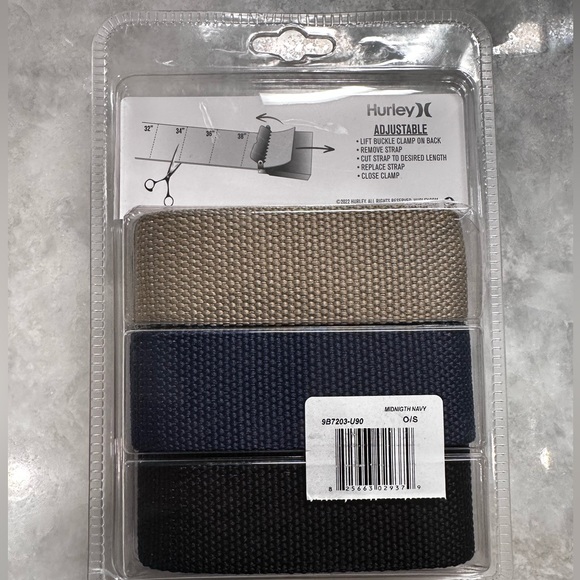 Hurley 3 pack web belt - NWT - Picture 3 of 8
